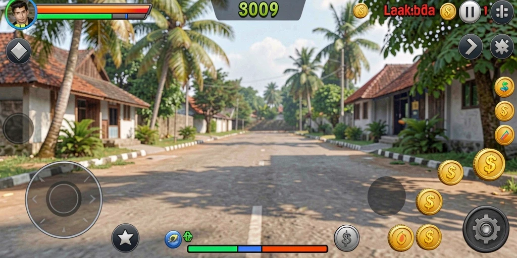 Screenshot menunjukkan petualangan mendebarkan di level baru.