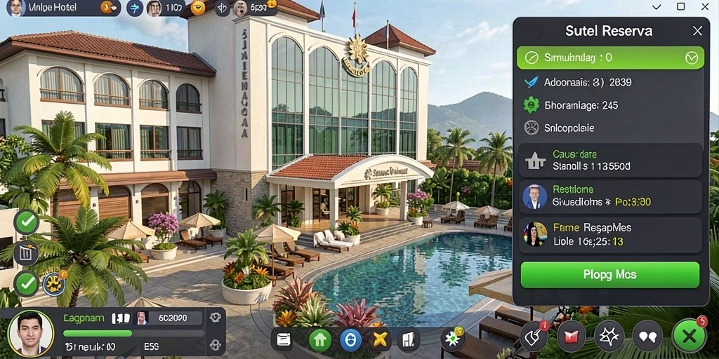 Tampilan utama game dengan karakter samurai keren.